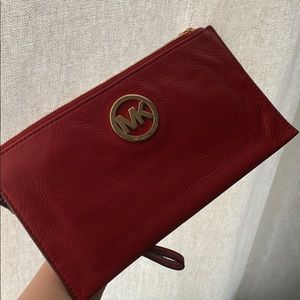 Michael Kors zip pouch / wristlet wallet in red